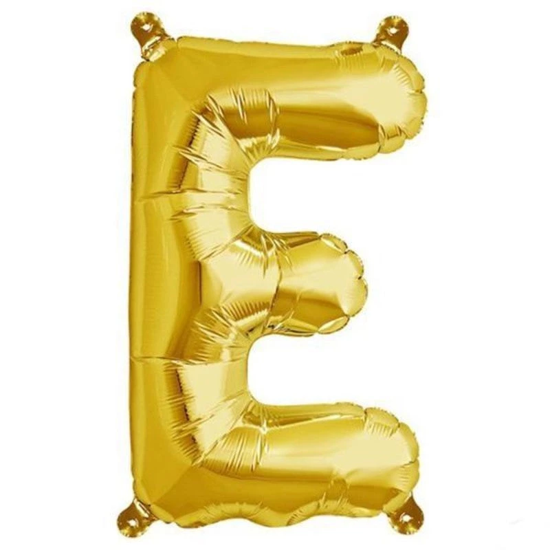 HIER_3211 16" Shiny Metallic Gold Mylar Foil Alphabet Letter Balloons - E 1 HIER_3211 16" Shiny Metallic Gold Mylar Foil Alphabet Letter Balloons - E