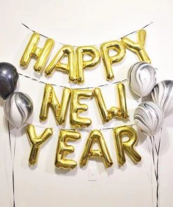 HIER_3211 Chargers & Centerpieces 16" Shiny Metallic Gold Mylar Foil Alphabet Letter Balloons - J