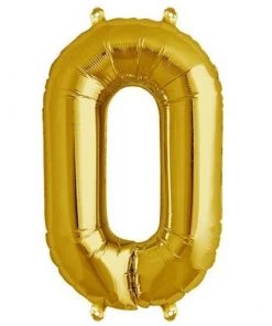 HIER_3211 Chargers & Centerpieces 16" Shiny Metallic Gold Mylar Foil Alphabet Letter Balloons - O