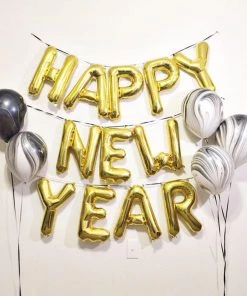 HIER_3211 Chargers & Centerpieces 16" Shiny Metallic Gold Mylar Foil Alphabet Letter Balloons - S