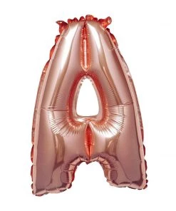 HIER_3211 Big Event Backdrops & Décor 16" Metallic Blush/Rose Gold Mylar Foil Letter Balloons - A