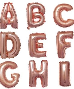 HIER_3211 16" Metallic Blush/Rose Gold Mylar Foil Letter & 0-9 Number Balloons Party Balloons & Accessories