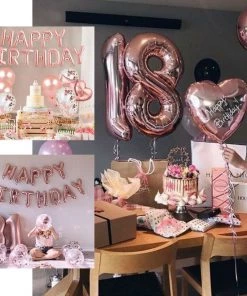 HIER_3211 16" Metallic Blush/Rose Gold Mylar Foil Letter Balloons - G 9 HIER_3211 16