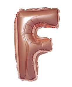 HIER_3211 16" Metallic Blush/Rose Gold Mylar Foil Letter Balloons - F