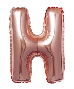 HIER_3211 Big Event Backdrops & Décor 16" Metallic Blush/Rose Gold Mylar Foil Letter Balloons - H