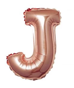 HIER_3211 Big Event Backdrops & Décor 16" Metallic Blush/Rose Gold Mylar Foil Letter Balloons - J