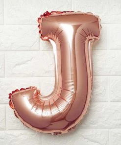 HIER_3211 Big Event Backdrops & Décor 16" Metallic Blush/Rose Gold Mylar Foil Letter Balloons - J