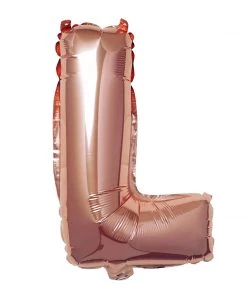 HIER_3211 Big Event Backdrops & Décor 16" Metallic Blush/Rose Gold Mylar Foil Letter Balloons - L