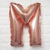 HIER_3211 16" Metallic Blush/Rose Gold Mylar Foil Letter Balloons - M