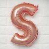 HIER_3211 Big Event Backdrops & Décor 16" Metallic Blush/Rose Gold Mylar Foil Letter Balloons - S