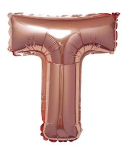 HIER_3211 Big Event Backdrops & Décor 16" Metallic Blush/Rose Gold Mylar Foil Letter Balloons - T