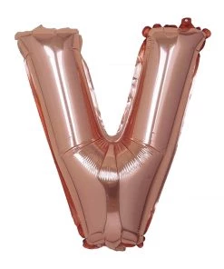 HIER_3211 16" Metallic Blush/Rose Gold Mylar Foil Letter Balloons - V