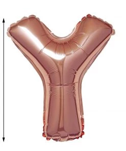 HIER_3211 16" Metallic Blush/Rose Gold Mylar Foil Letter Balloons - Y 9 HIER_3211 16