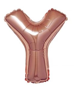 HIER_3211 16" Metallic Blush/Rose Gold Mylar Foil Letter Balloons - Y