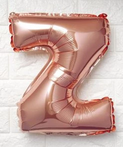 HIER_3211 Big Event Backdrops & Décor 16" Metallic Blush/Rose Gold Mylar Foil Letter Balloons - Z