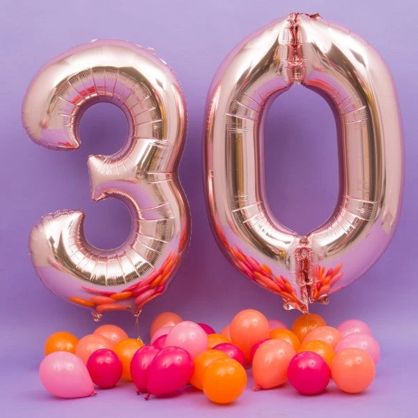HIER_3200 Party Balloons & Accessories 16" Metallic Blush Mylar Foil 0-9 Number Balloons - 2 2 HIER_3200 Party Balloons & Accessories 16" Metallic Blush Mylar Foil 0-9 Number Balloons - 2