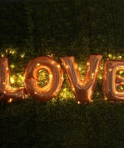 HIER_3200 Big Event Backdrops & Décor 16" Metallic Blush Mylar Foil Letter Balloons - F