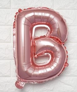 HIER_3200 16" Metallic Blush Mylar Foil Letter Balloons - B