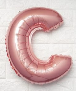 HIER_3200 16" Metallic Blush Mylar Foil Letter Balloons - C