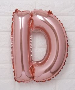 HIER_3200 16" Metallic Blush Mylar Foil Letter Balloons - D