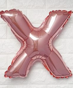 HIER_3200 16" Metallic Blush Mylar Foil Letter Balloons - X
