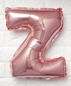 HIER_3200 16" Metallic Blush Mylar Foil Letter Balloons - Z Big Event Backdrops & Décor