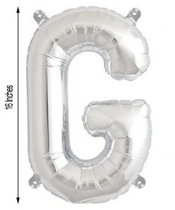 HIER_3211 Chargers & Centerpieces 16" Shiny Metallic Silver Mylar Foil Alphabet Letter Balloons - G 11 HIER_3211 Chargers & Centerpieces 16