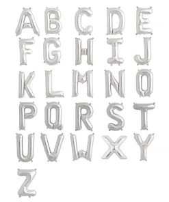 HIER_3211 Chargers & Centerpieces 16" Shiny Metallic Silver Mylar Foil Alphabet Letter Balloons - G 10 HIER_3211 Chargers & Centerpieces 16