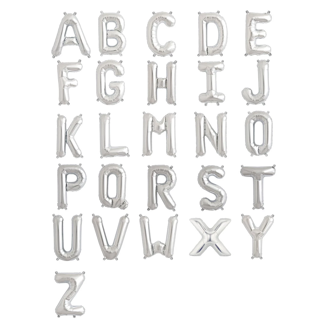 HIER_3211 Chargers & Centerpieces 16" Shiny Metallic Silver Mylar Foil Alphabet Letter Balloons - U 5 HIER_3211 Chargers & Centerpieces 16" Shiny Metallic Silver Mylar Foil Alphabet Letter Balloons - U