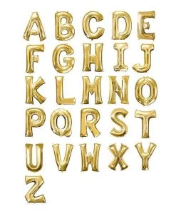 HIER_3211 Big Event Backdrops & Décor 40" Shiny Metallic Gold Mylar Foil Helium/Air Number & Letter Balloons