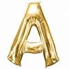 HIER_3211 Chargers & Centerpieces 40" Shiny Metallic Gold Mylar Foil Helium/Air Letter Balloons - A