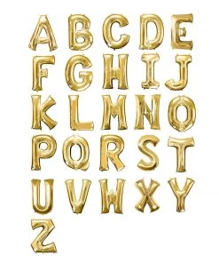 HIER_3211 40" Shiny Metallic Gold Mylar Foil Helium/Air Letter Balloons - Z Chargers & Centerpieces