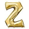HIER_3211 40" Shiny Metallic Gold Mylar Foil Helium/Air Letter Balloons - Z Chargers & Centerpieces
