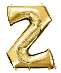 HIER_3211 40" Shiny Metallic Gold Mylar Foil Helium/Air Letter Balloons - Z Chargers & Centerpieces