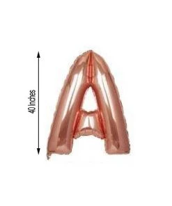 HIER_3211 40" Metallic Blush/Rose Gold Mylar Foil Helium/Air Letter Balloons - A 7 HIER_3211 40