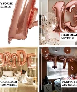 HIER_3211 40" Metallic Blush/Rose Gold Mylar Foil Helium/Air Letter Balloons - K Chargers & Centerpieces 8 HIER_3211 40
