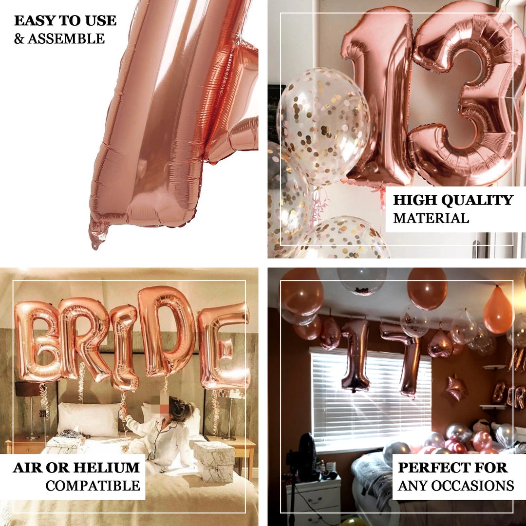 HIER_3211 40" Metallic Blush/Rose Gold Mylar Foil Helium/Air Letter Balloons - I 4 HIER_3211 40" Metallic Blush/Rose Gold Mylar Foil Helium/Air Letter Balloons - I
