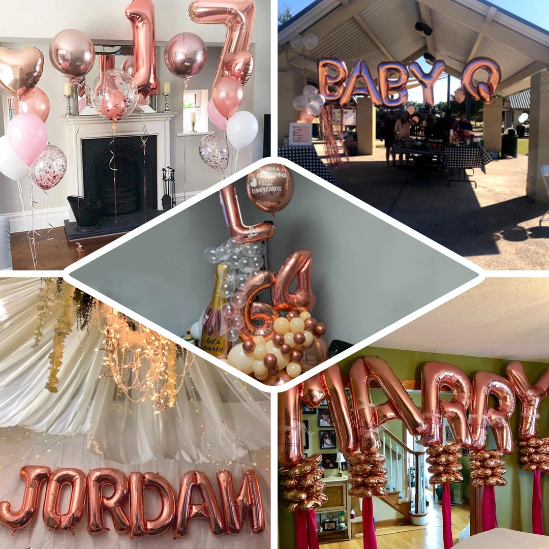 HIER_3211 Chargers & Centerpieces 40" Metallic Blush/Rose Gold Mylar Foil Helium/Air Letter Balloons - J 5 HIER_3211 Chargers & Centerpieces 40" Metallic Blush/Rose Gold Mylar Foil Helium/Air Letter Balloons - J