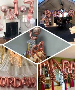 HIER_3211 40" Metallic Blush/Rose Gold Mylar Foil Helium/Air Letter Balloons - I 9 HIER_3211 40