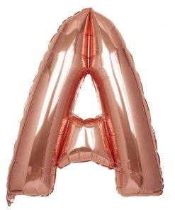 HIER_3211 40" Metallic Blush/Rose Gold Mylar Foil Helium/Air Letter Balloons - A