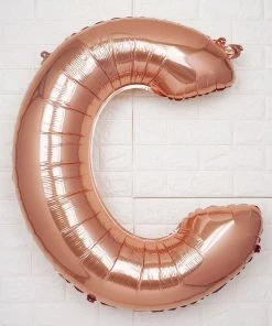 HIER_3211 40" Metallic Blush/Rose Gold Mylar Foil Helium/Air Letter Balloons - C