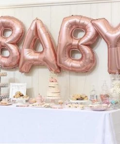 HIER_3200 40" Metallic Blush Mylar Foil Helium/Air Number & Letter Balloons Big Event Backdrops & Décor