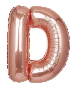 HIER_3211 40" Metallic Blush/Rose Gold Mylar Foil Helium/Air Letter Balloons - D