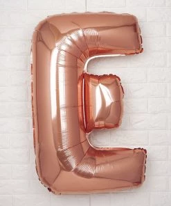 HIER_3211 40" Metallic Blush/Rose Gold Mylar Foil Helium/Air Letter Balloons - E