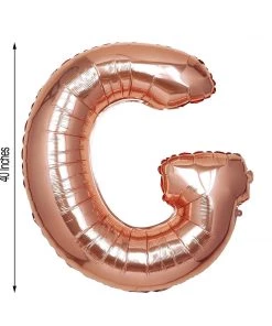 HIER_3211 Chargers & Centerpieces 40" Metallic Blush/Rose Gold Mylar Foil Helium/Air Letter Balloons - G 7 HIER_3211 Chargers & Centerpieces 40