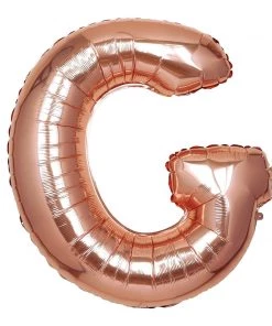 HIER_3211 Chargers & Centerpieces 40" Metallic Blush/Rose Gold Mylar Foil Helium/Air Letter Balloons - G