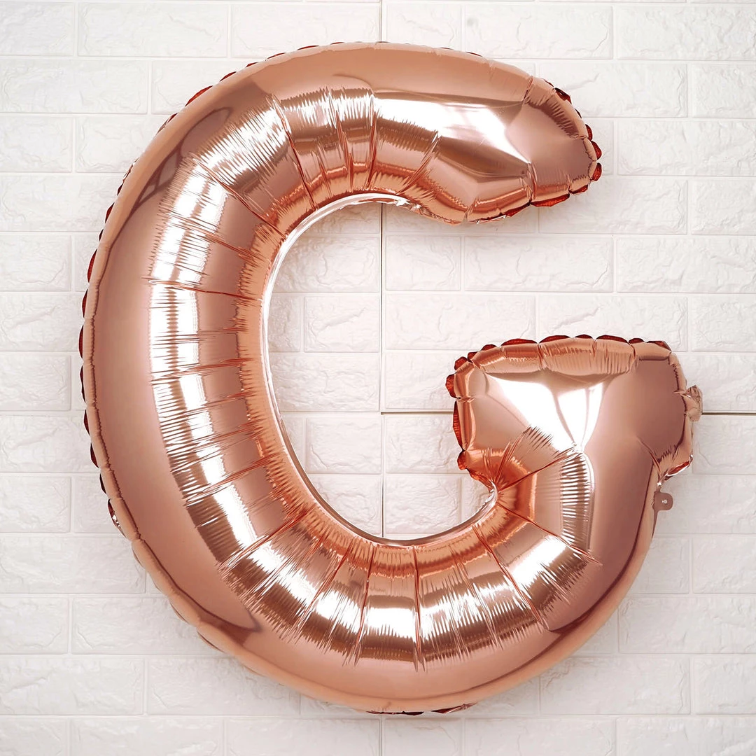 HIER_3211 Chargers & Centerpieces 40" Metallic Blush/Rose Gold Mylar Foil Helium/Air Letter Balloons - G 1 HIER_3211 Chargers & Centerpieces 40" Metallic Blush/Rose Gold Mylar Foil Helium/Air Letter Balloons - G