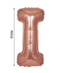 HIER_3211 40" Metallic Blush/Rose Gold Mylar Foil Helium/Air Letter Balloons - I 7 HIER_3211 40