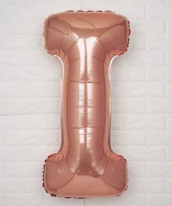 HIER_3211 40" Metallic Blush/Rose Gold Mylar Foil Helium/Air Letter Balloons - I