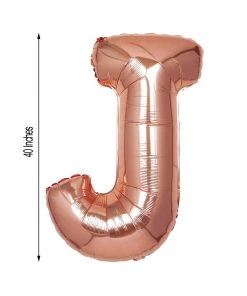 HIER_3211 Chargers & Centerpieces 40" Metallic Blush/Rose Gold Mylar Foil Helium/Air Letter Balloons - J 7 HIER_3211 Chargers & Centerpieces 40